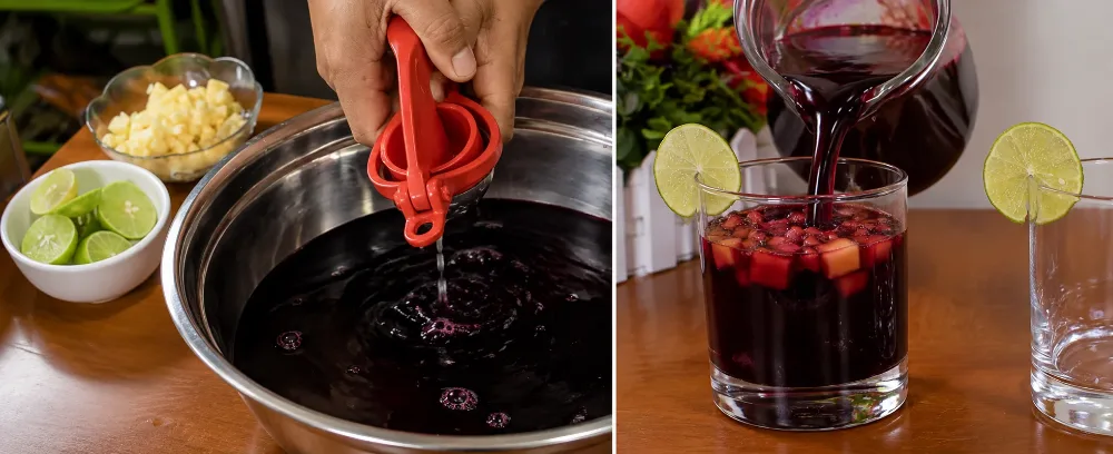 Step 4: The Lime Juice Color Shift & Diced Fruit Garnish