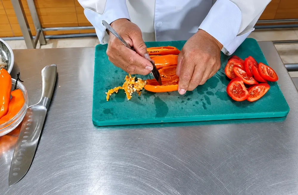 Step 1: Cleaning & Deveining the 5 Ají Amarillo Peppers