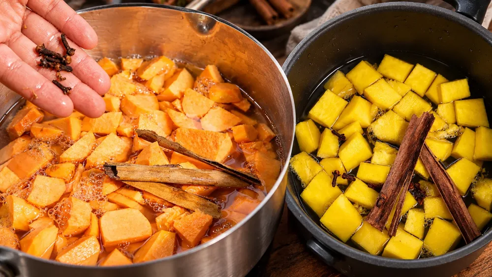 Step 1: Puréeing the Anise-Infused Sweet Potato & Squash